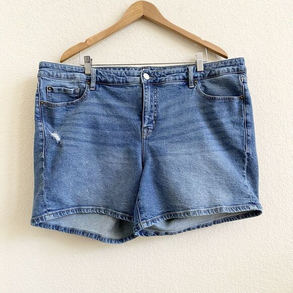 Torrid Jean Shorts Womens 20 Blue A Line High Rise Shortie Denim Medium Wash - Picture 4 of 8